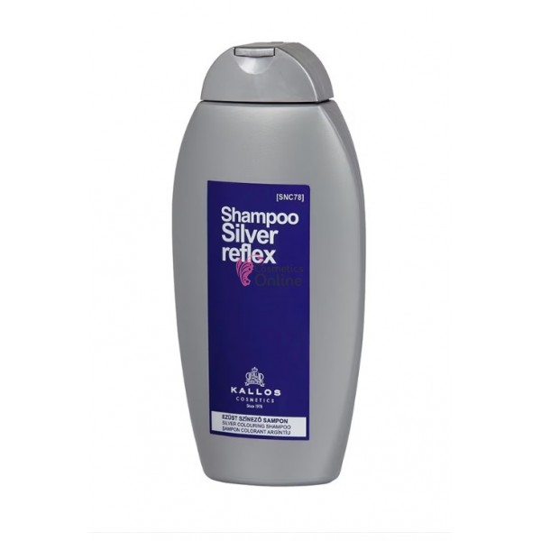 Sampon Kallos Silver Reflex pentru par blond, decolorat si saten, neutralizeaza tonurile galbene, 350ml